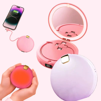 MIROIR LED 3 EN 1   مرآة 3 في 1: مرآة تجميل، بطارية و دفاية لليدين